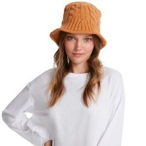 Steve Madden Cable Knit Buckle Hat Twee Fall
